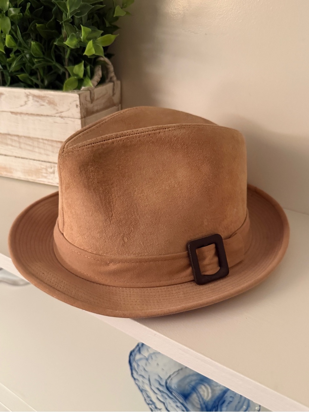 Dobbs Camel Suede Fedora Hat Men’s Size 7 1/4 Classic Wide Brim Dress Hat